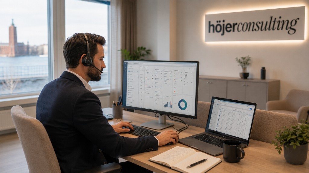 Säljare arbetar med leadgenerering och mötesbokning på Höjer Consulting